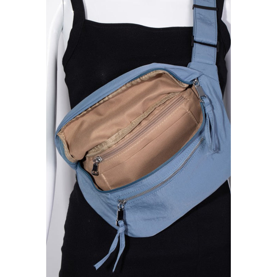 Fame Multi Pocket Nylon Crossbody Bag Apparel and Accessories