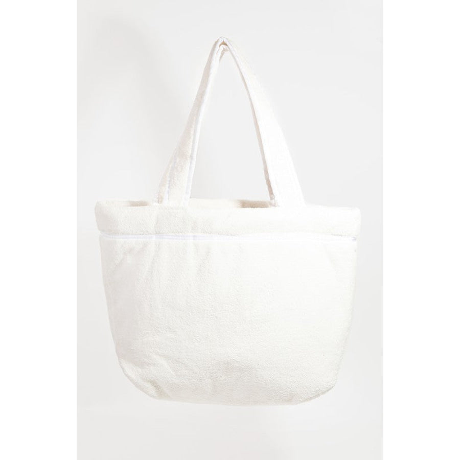 Fame Square Microfiber Tote Bag White / One Size Apparel and Accessories