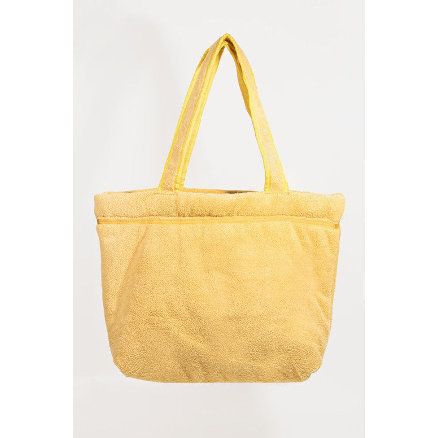 Fame Square Microfiber Tote Bag Yellow / One Size Apparel and Accessories