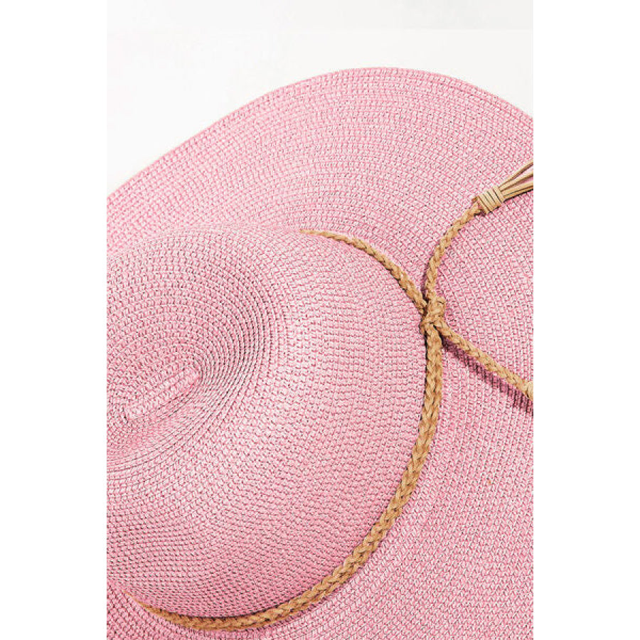 Fame Straw Braided Rope Strap Fedora Hat PK / One Size Apparel and Accessories