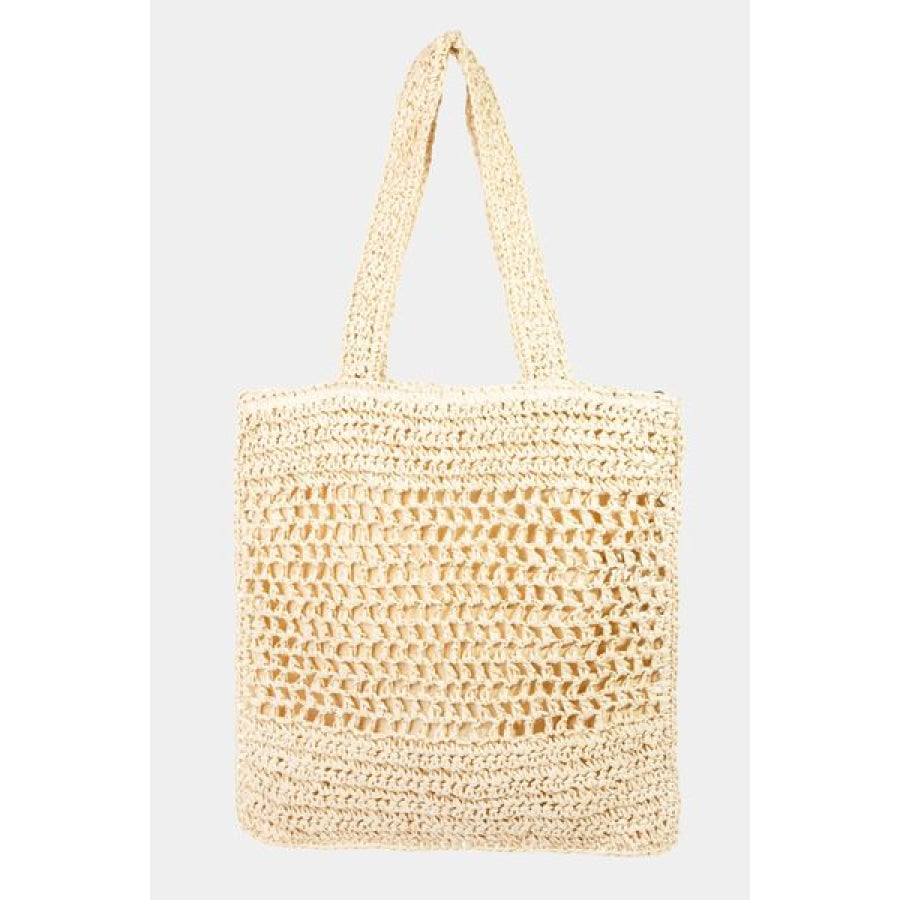 Fame Straw - Paper Crochet Tote Bag IV / One Size Apparel and Accessories