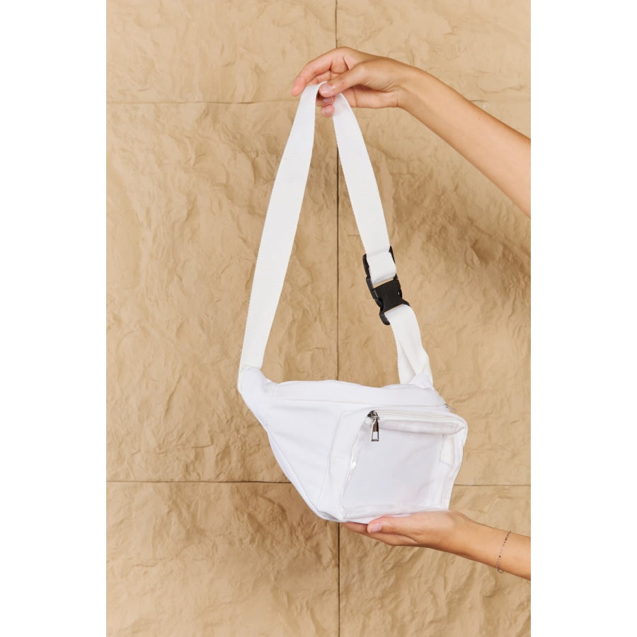 Fame Travel Buddy Clear Zipper Pocket Fanny Pack Bag White / One Size