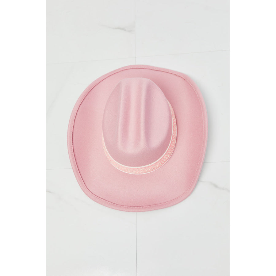 Fame Western Cutie Cowboy Hat in Pink Blush Pink / One Size Apparel and Accessories