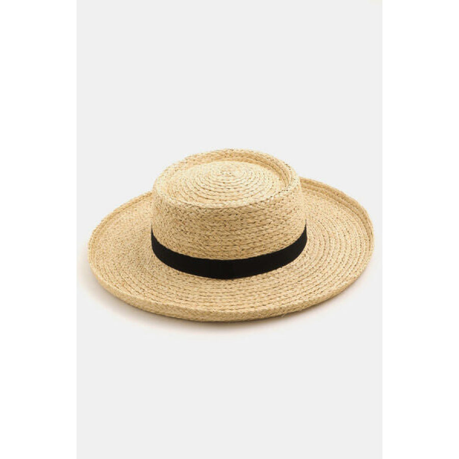 Fame Wide Brim Straw Weave Hat IV / One Size Apparel and Accessories