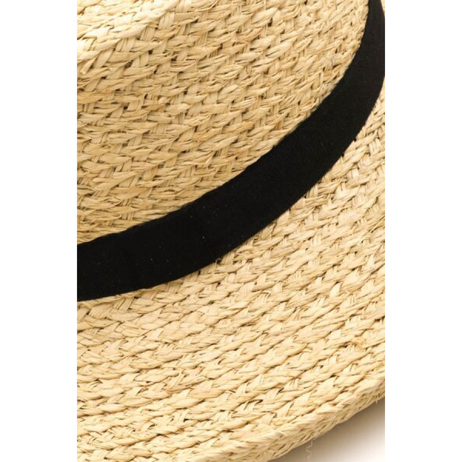 Fame Wide Brim Straw Weave Hat IV / One Size Apparel and Accessories