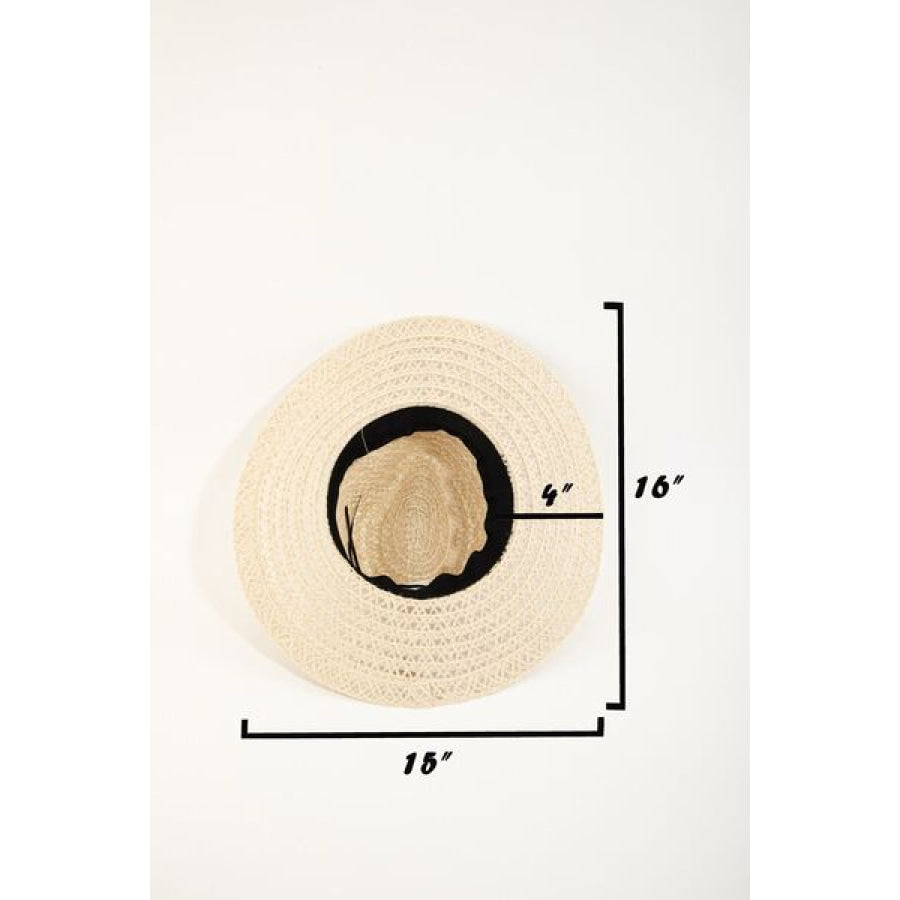 Fame Wide Brim Straw Weave Sun Hat IV / One Size Apparel and Accessories