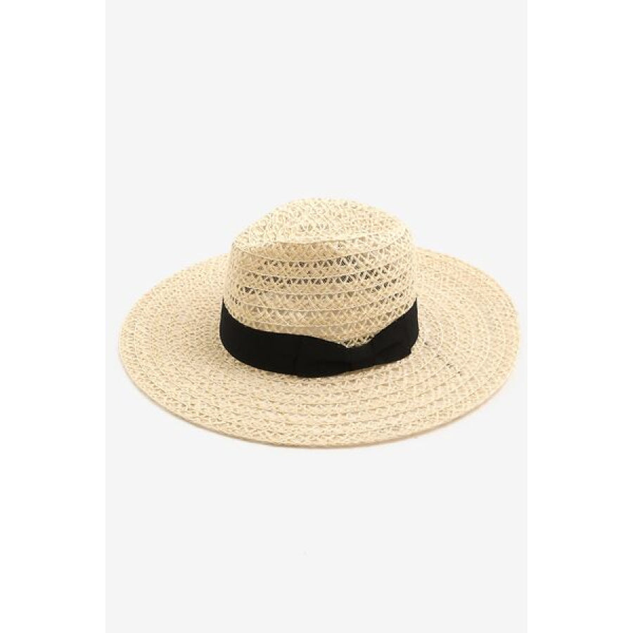 Fame Wide Brim Straw Weave Sun Hat IV / One Size Apparel and Accessories