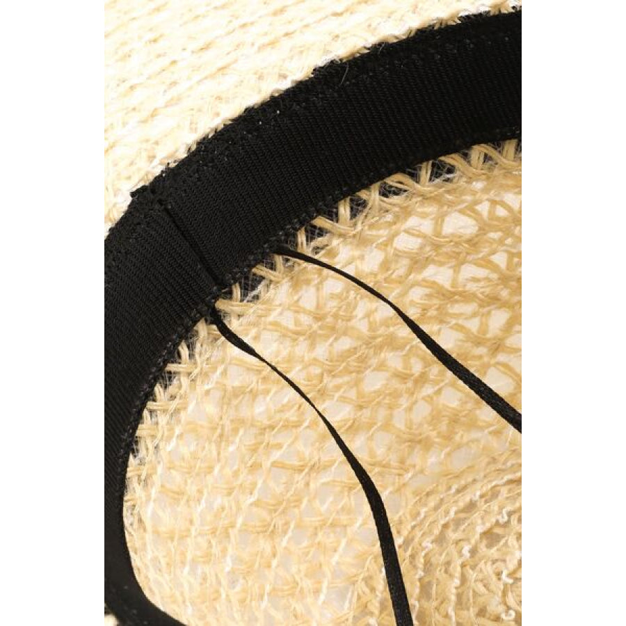 Fame Wide Brim Straw Weave Sun Hat IV / One Size Apparel and Accessories