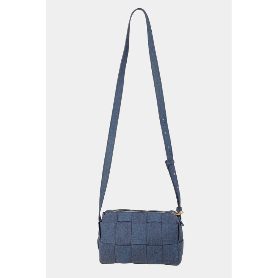 Fame Woven Crossbody Bag with Adjustable Strap Dusty Blue / One Size Apparel and Accessories