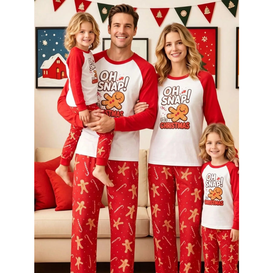 Family Matching Christmas Pajamas Set with Gingerbread Man Print Apparel and Accessories