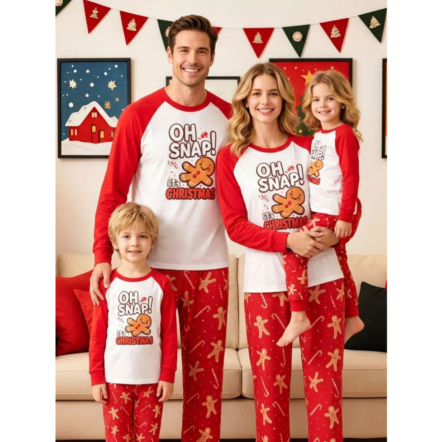Family Matching Christmas Pajamas Set with Gingerbread Man Print Dad-Red / S Apparel and Accessories