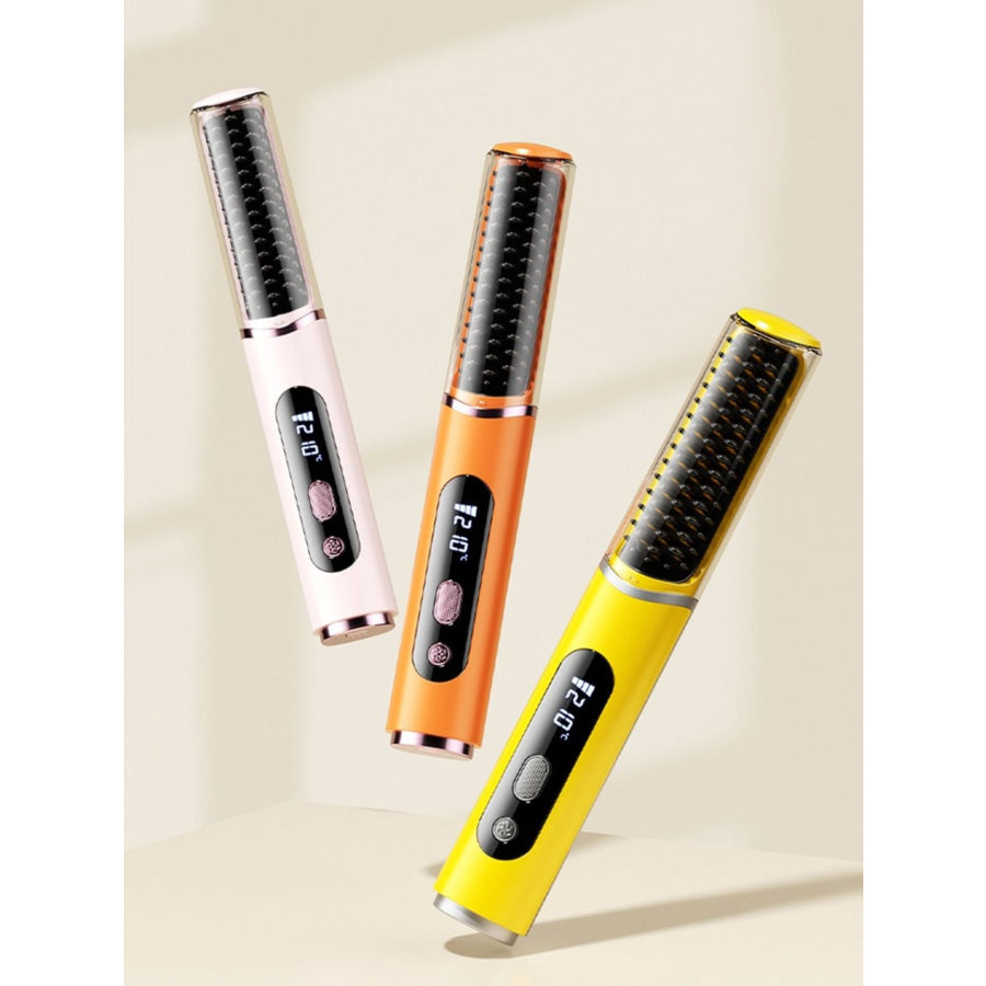 Fast Heating Hair Straightening Comb Yellow / ONESIZE Apparel and Accessories
