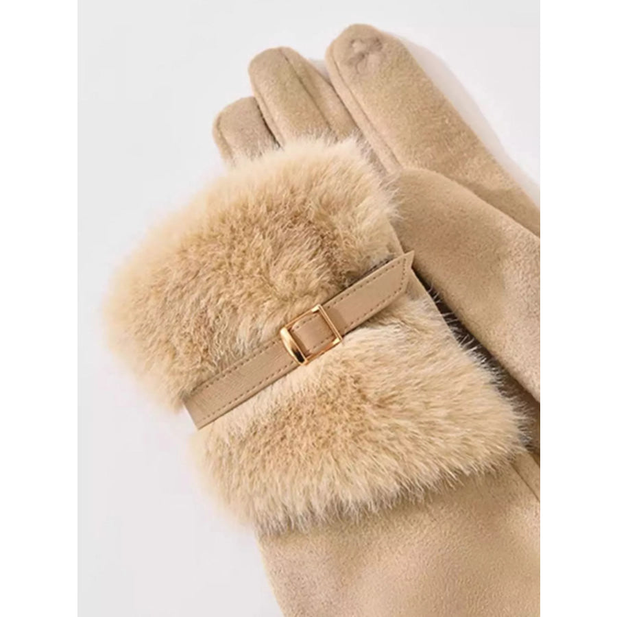 Faux Fur Cuff Gloves Apparel and Accessories