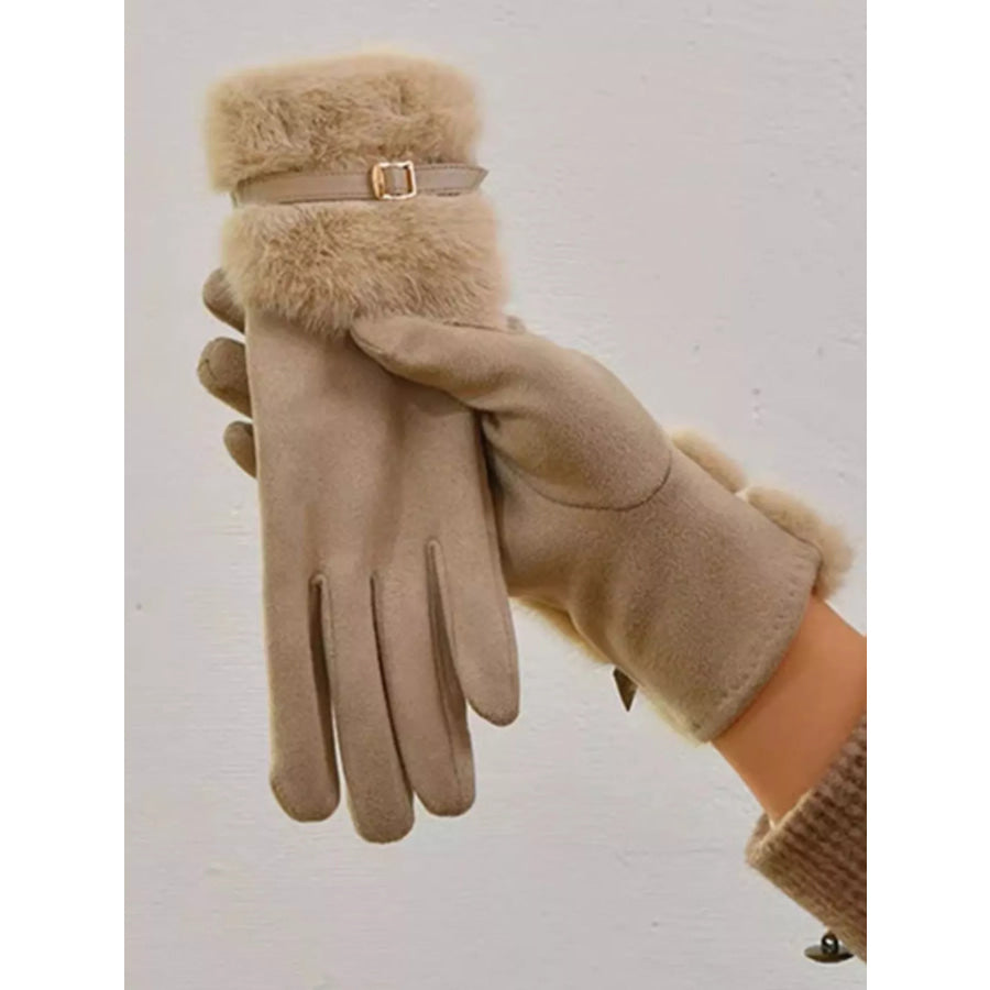 Faux Fur Cuff Gloves Apparel and Accessories