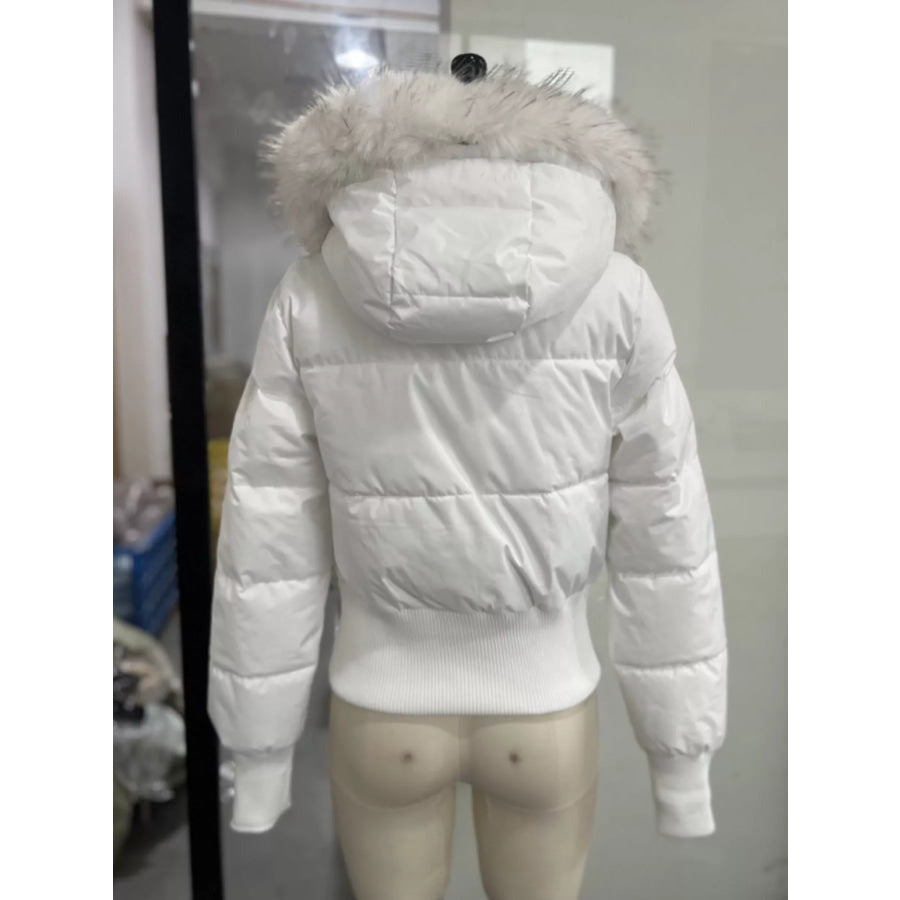 Faux Fur Hooded Puffer Outerwear Apparel and Accessories