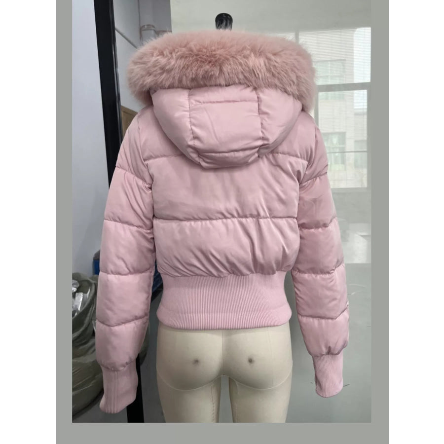 Faux Fur Hooded Puffer Outerwear Apparel and Accessories