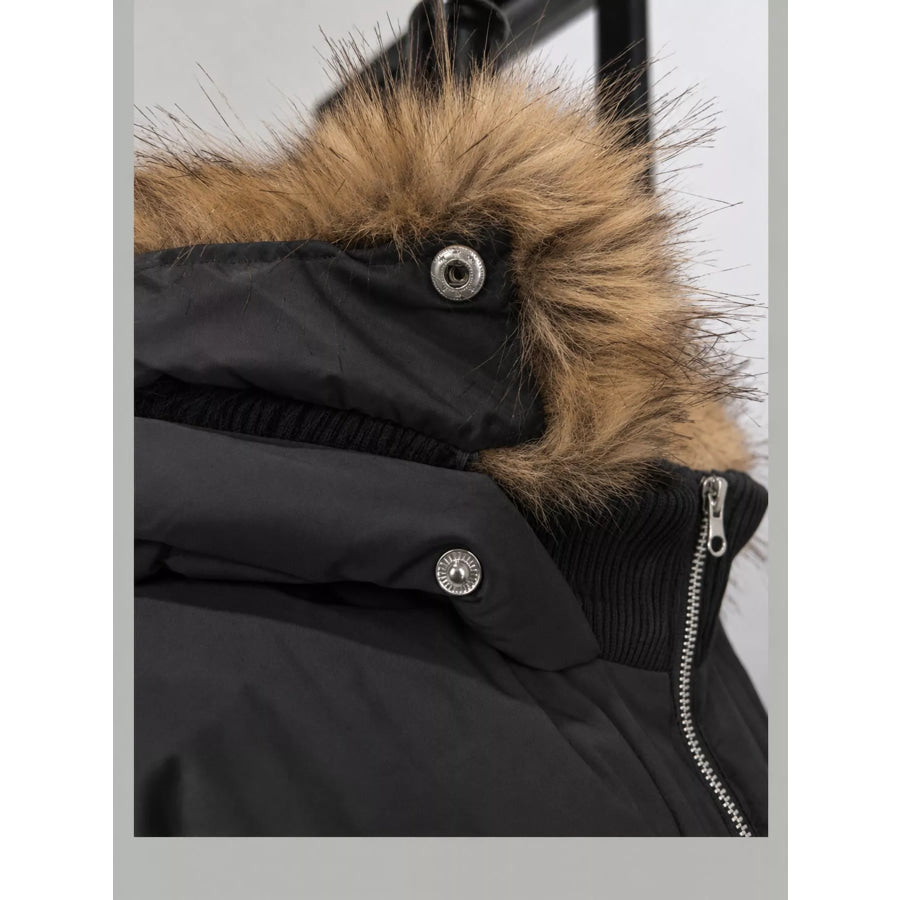 Faux Fur Hooded Puffer Outerwear Apparel and Accessories