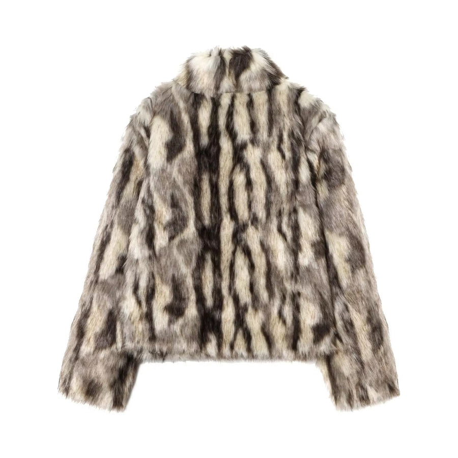 Faux Fur Long Sleeve Winter Outerwear Apparel and Accessories