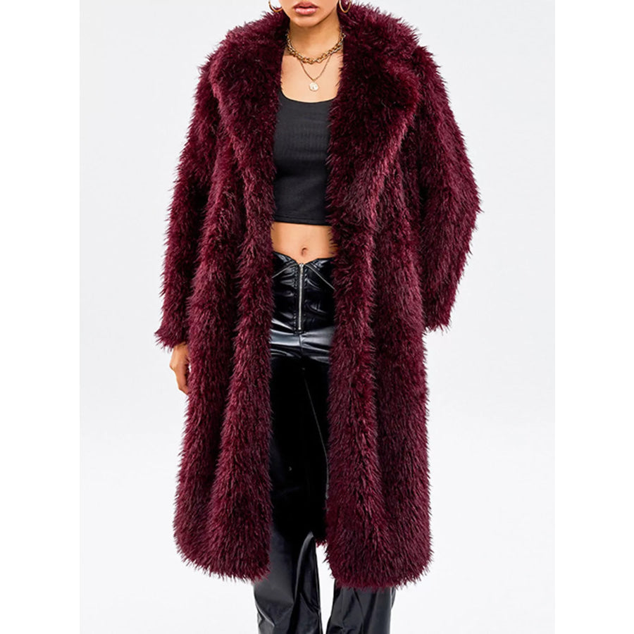 Faux Fur Longline Outerwear Apparel and Accessories