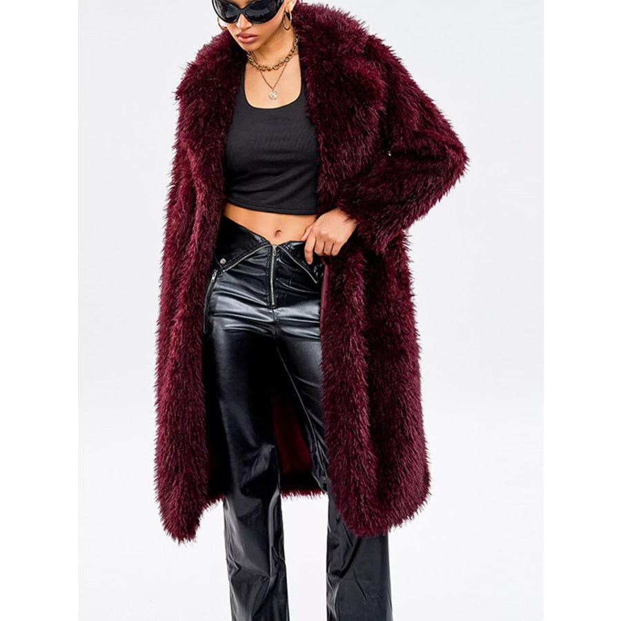 Faux Fur Longline Outerwear Apparel and Accessories