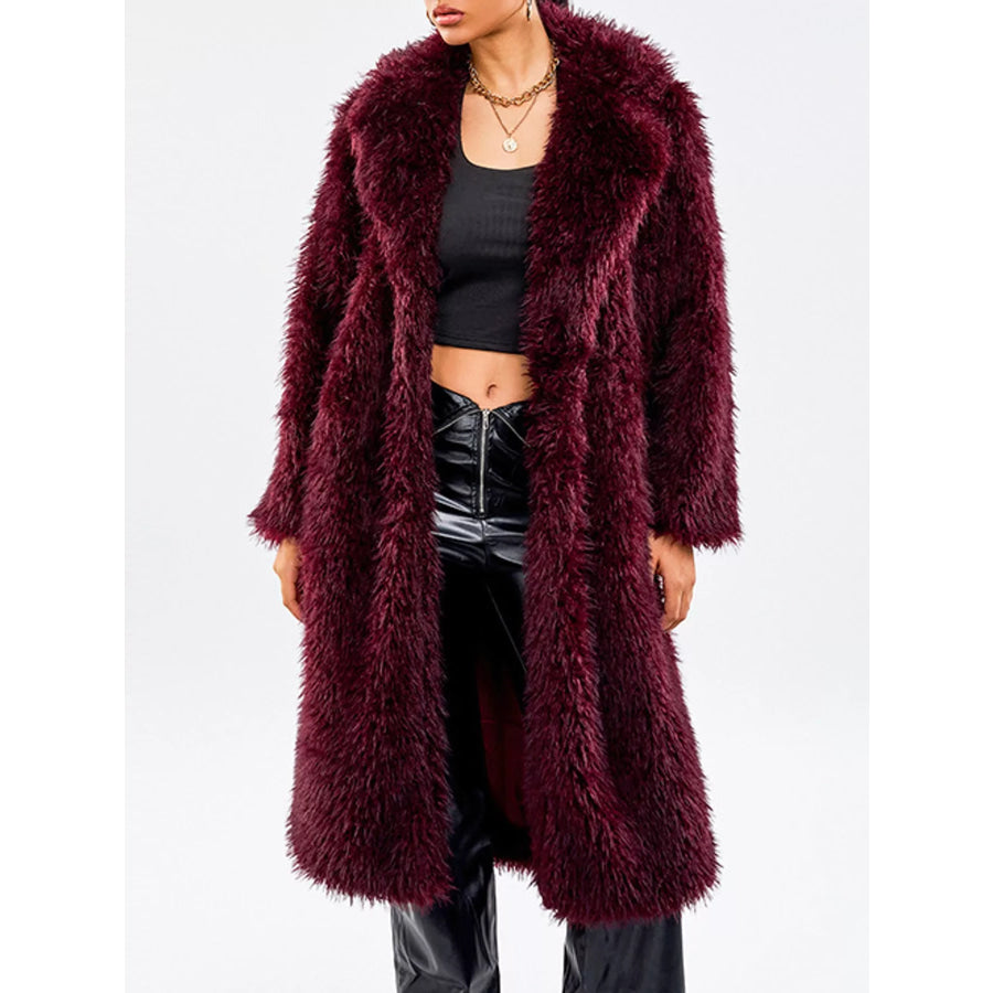 Faux Fur Longline Outerwear Apparel and Accessories