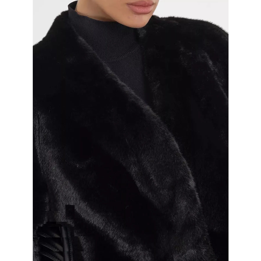 Faux Fur Open-Front Outerwear Apparel and Accessories