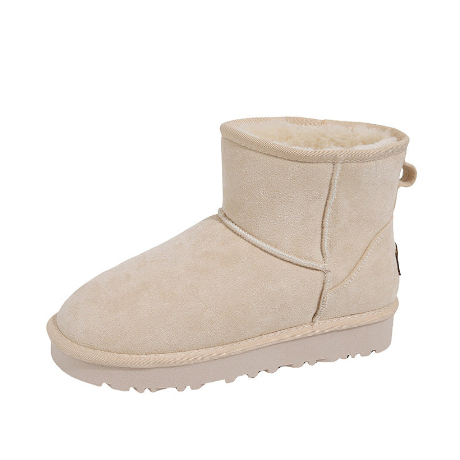 Faux Fur Round Toe Platform Boots Apparel and Accessories