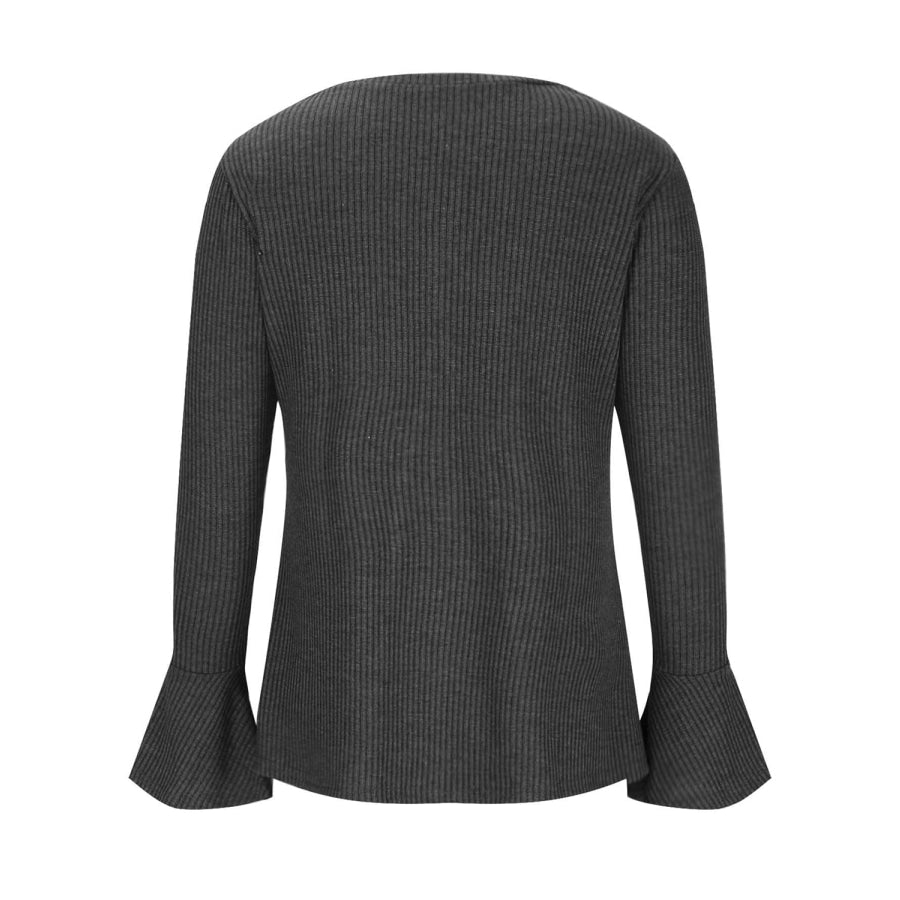 Faux Layered V - Neck Long Sleeve T - Shirt Apparel and Accessories