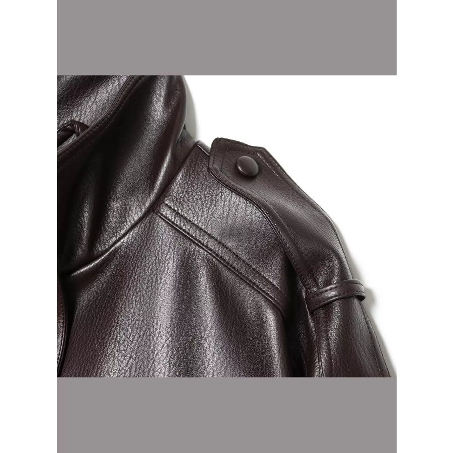 Faux Leather Cropped Bomber Jacket Apparel and Accessories