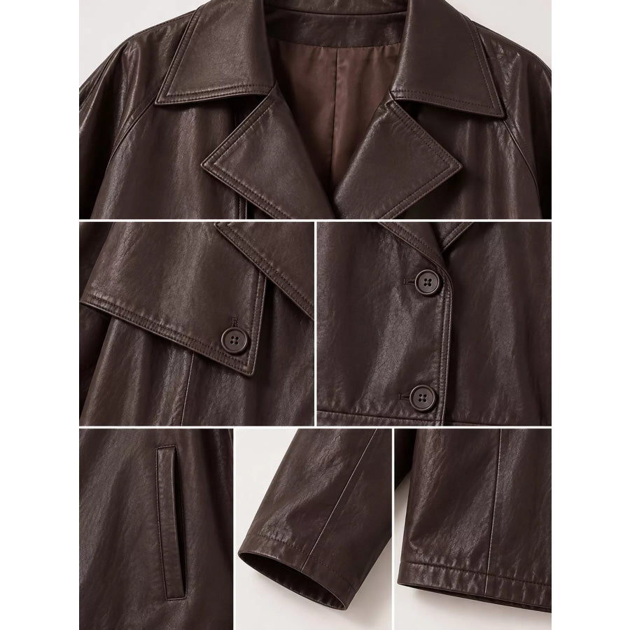 Faux Leather Cropped Jacket Apparel and Accessories
