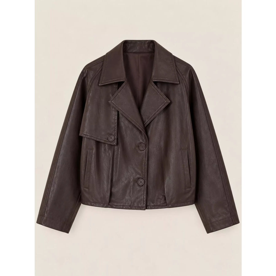 Faux Leather Cropped Jacket Apparel and Accessories