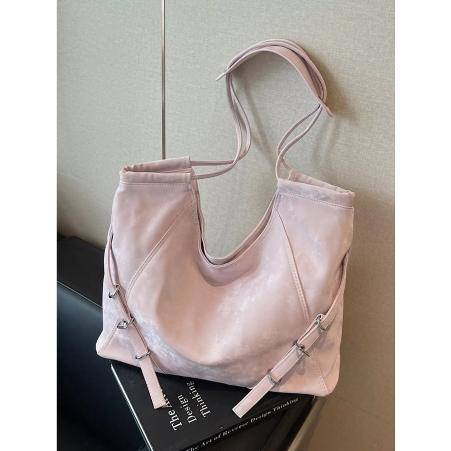 Faux Leather Tote Bag Pink / ONESIZE Apparel and Accessories