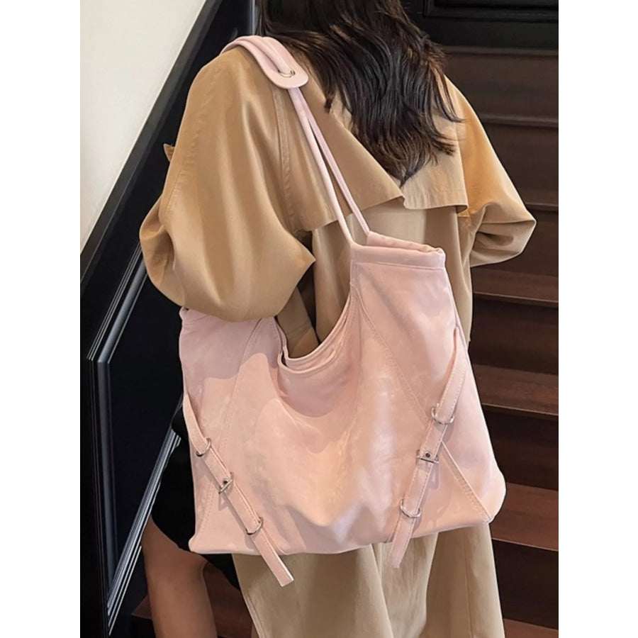 Faux Leather Tote Bag Pink / ONESIZE Apparel and Accessories