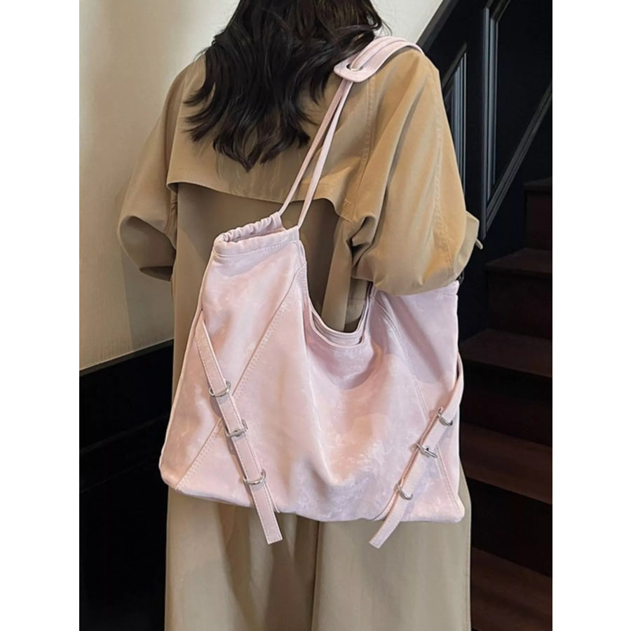 Faux Leather Tote Bag Pink / ONESIZE Apparel and Accessories