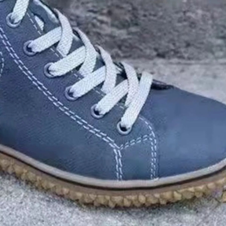 Faux Suede Lace-Up Ankle Boots with Warm Fleece Lining Apparel and Accessories