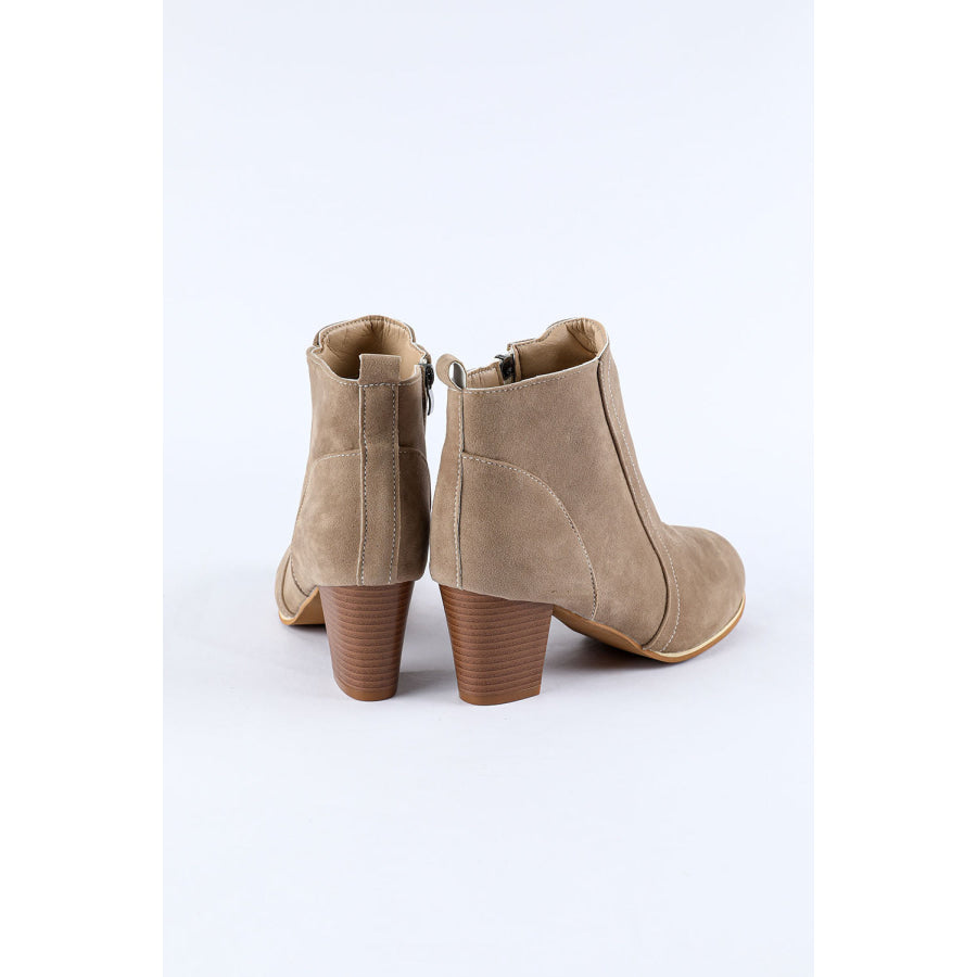 Faux Suede Size Zip Heeled Booties Shoes &amp; Bags/Boots