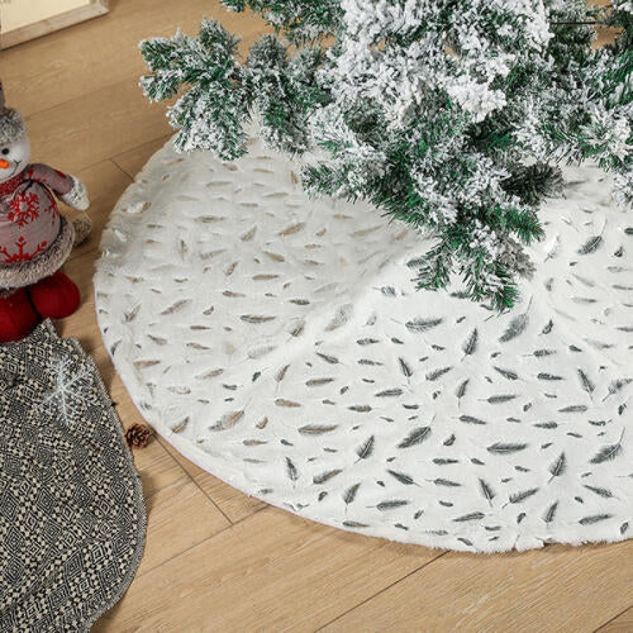 Feather Christmas Tree Skirt Clothing