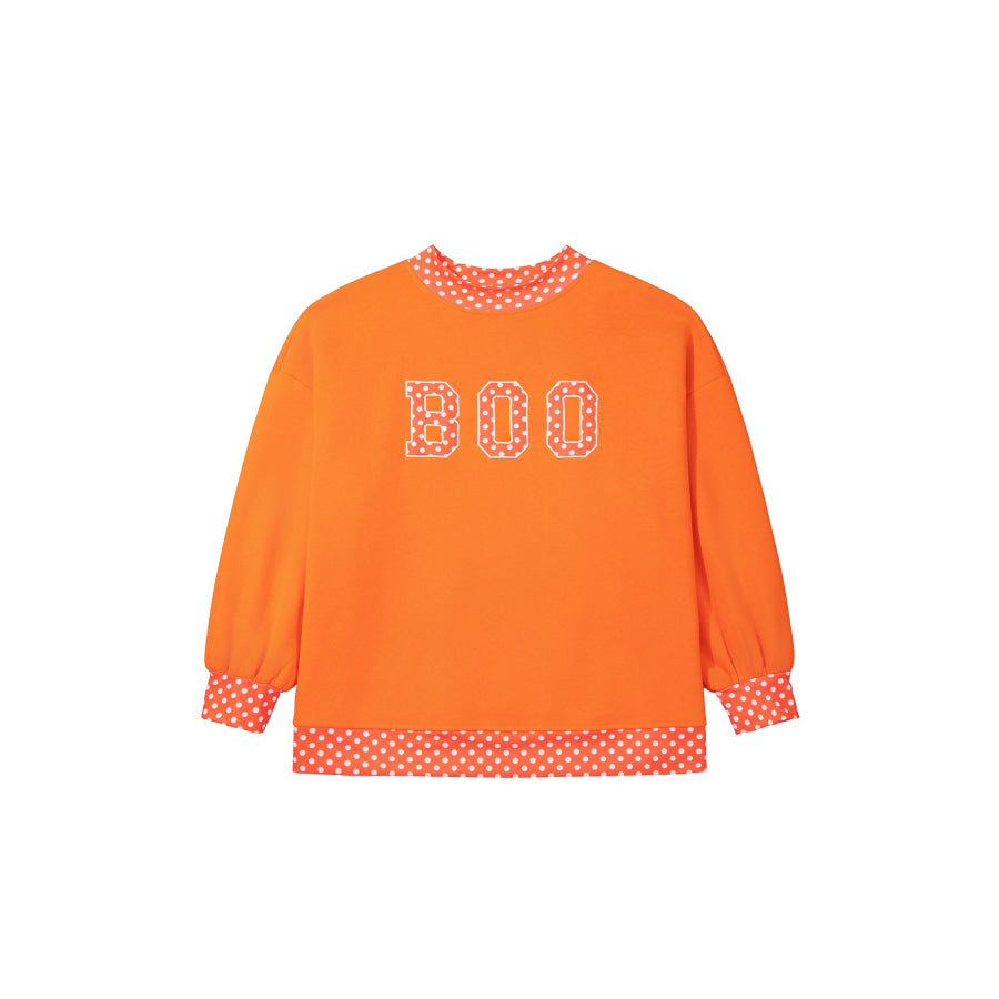 Fiery Red Casual Polka Dot Patchwork Letter Graphic Plus Size Sweatshirt Size/Plus Sweatshirts & Hoodies