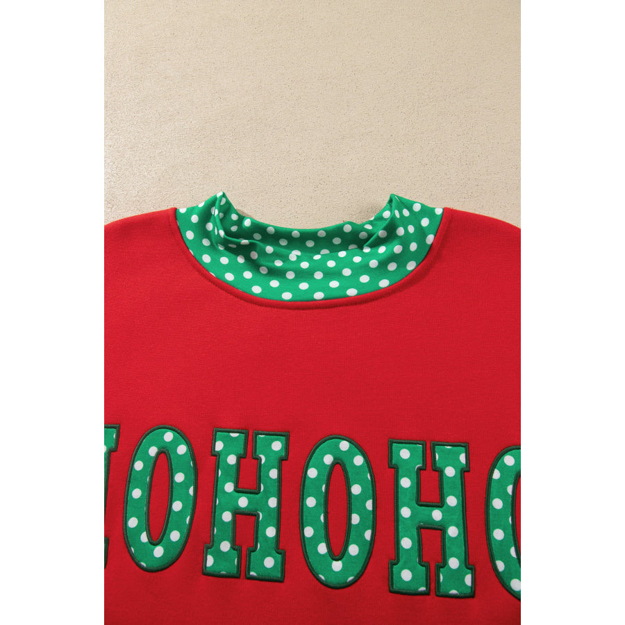 Fiery Red Casual Polka Dot Patchwork Letter Graphic Plus Size Sweatshirt Size/Plus Sweatshirts & Hoodies