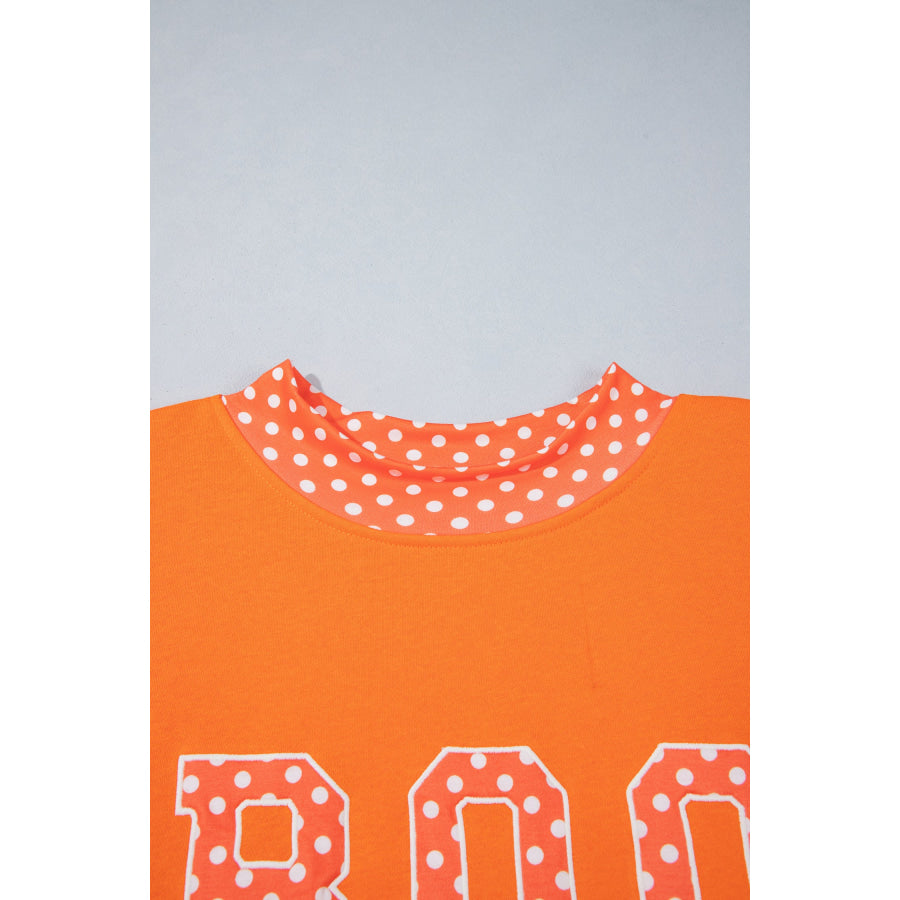 Fiery Red Casual Polka Dot Patchwork Letter Graphic Plus Size Sweatshirt Size/Plus Sweatshirts & Hoodies