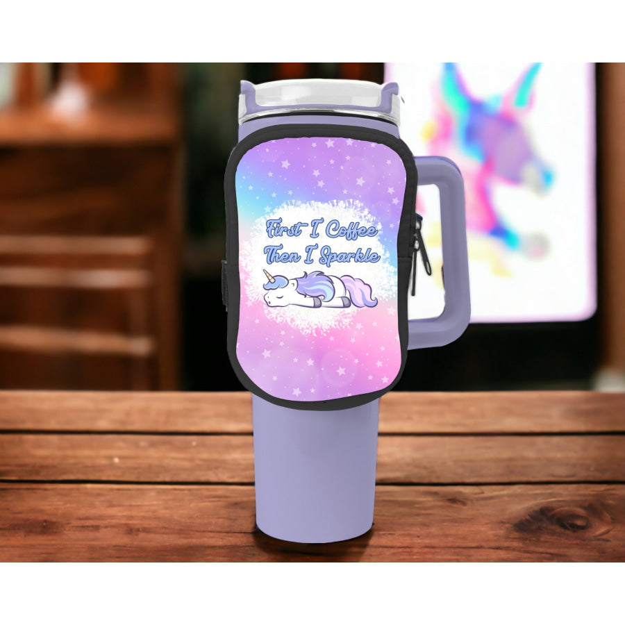 First I Coffee Then I Sparkle Zippered Pouch/Bag For 40oz Tumbler Tumbler