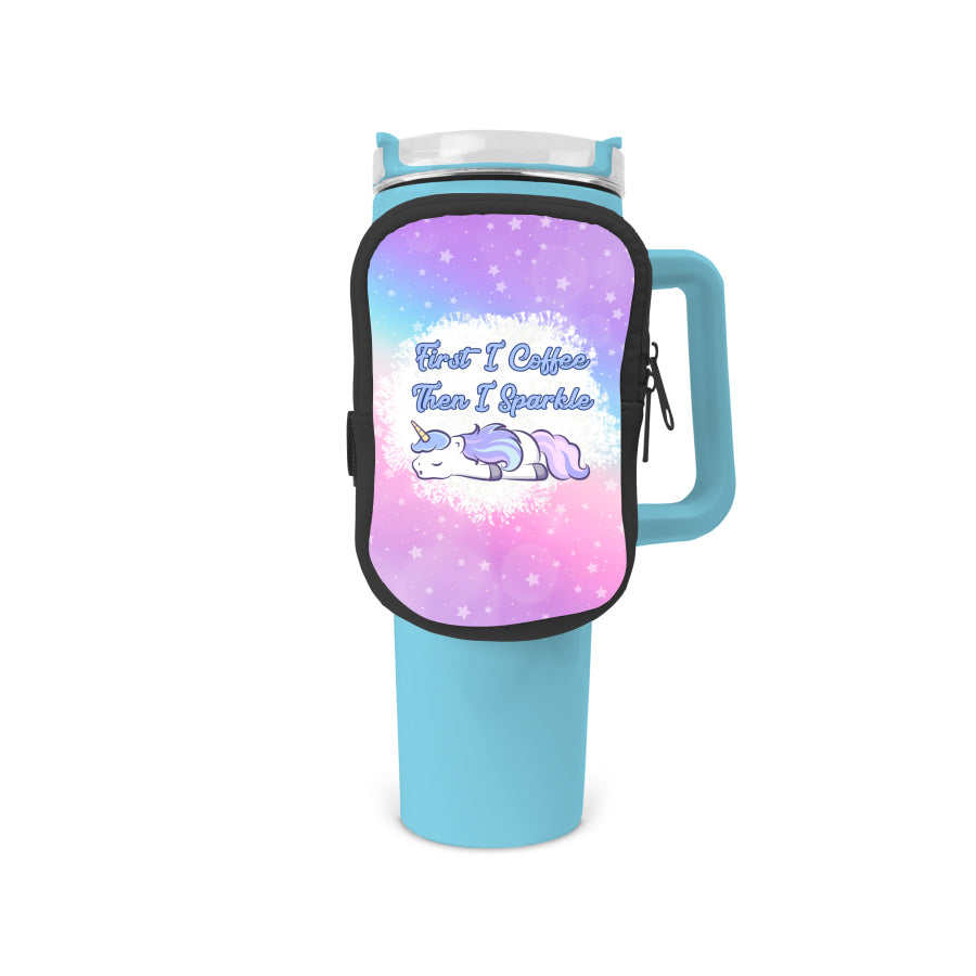 First I Coffee Then I Sparkle Zippered Pouch/Bag For 40oz Tumbler Tumbler