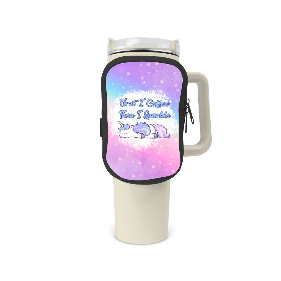 First I Coffee Then I Sparkle Zippered Pouch/Bag For 40oz Tumbler Tumbler