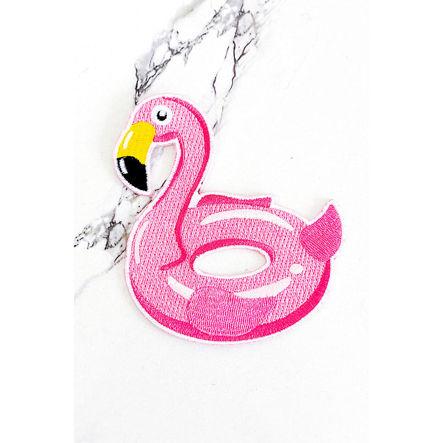 Flamingo Pool Float Embroidered Patch WS 600 Accessories