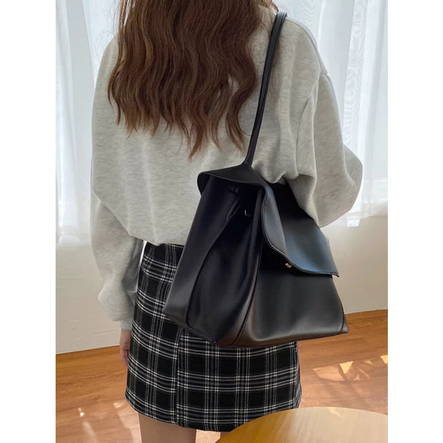 Flap Closure Crossbody Bag Black / One Size Apparel and Accessories