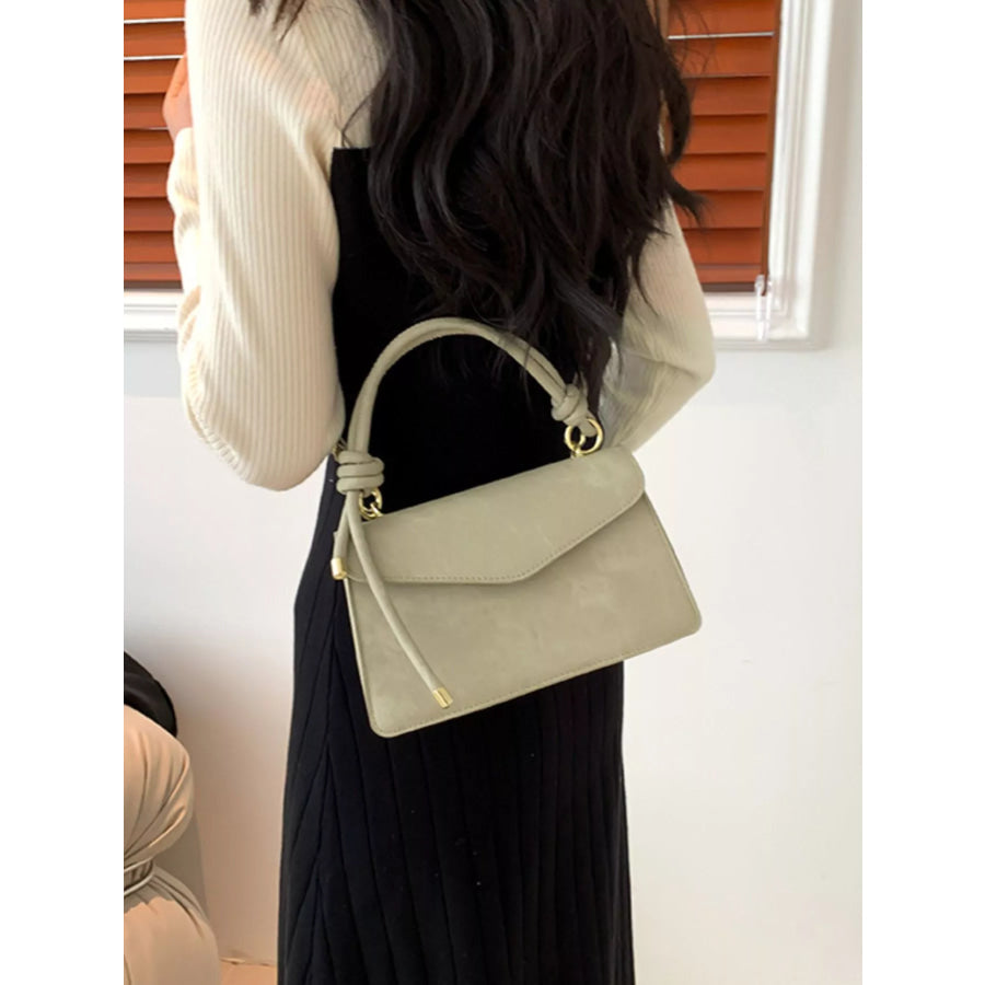 Flap Crossbody Bag with Top Handle Green / One Size Apparel and Accessories