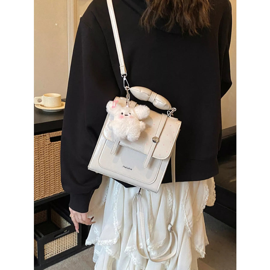 Flap Mini Backpack Bag Cream White / onesize Apparel and Accessories