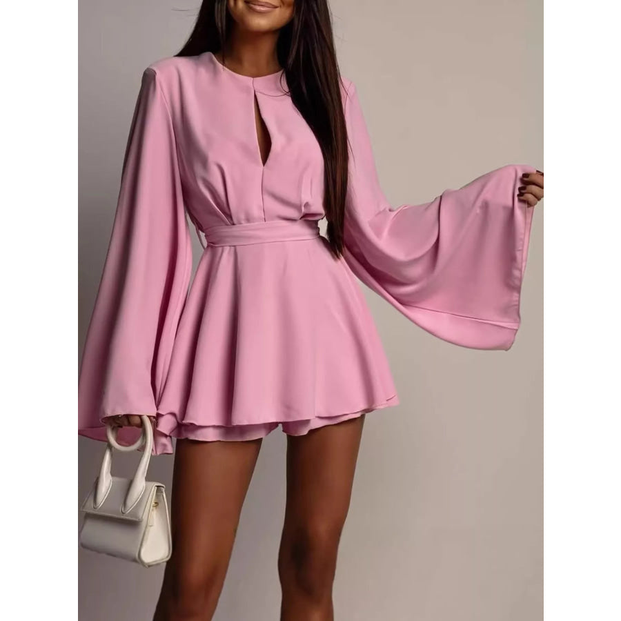 Flare Sleeve Mini Dress Pink / S Apparel and Accessories