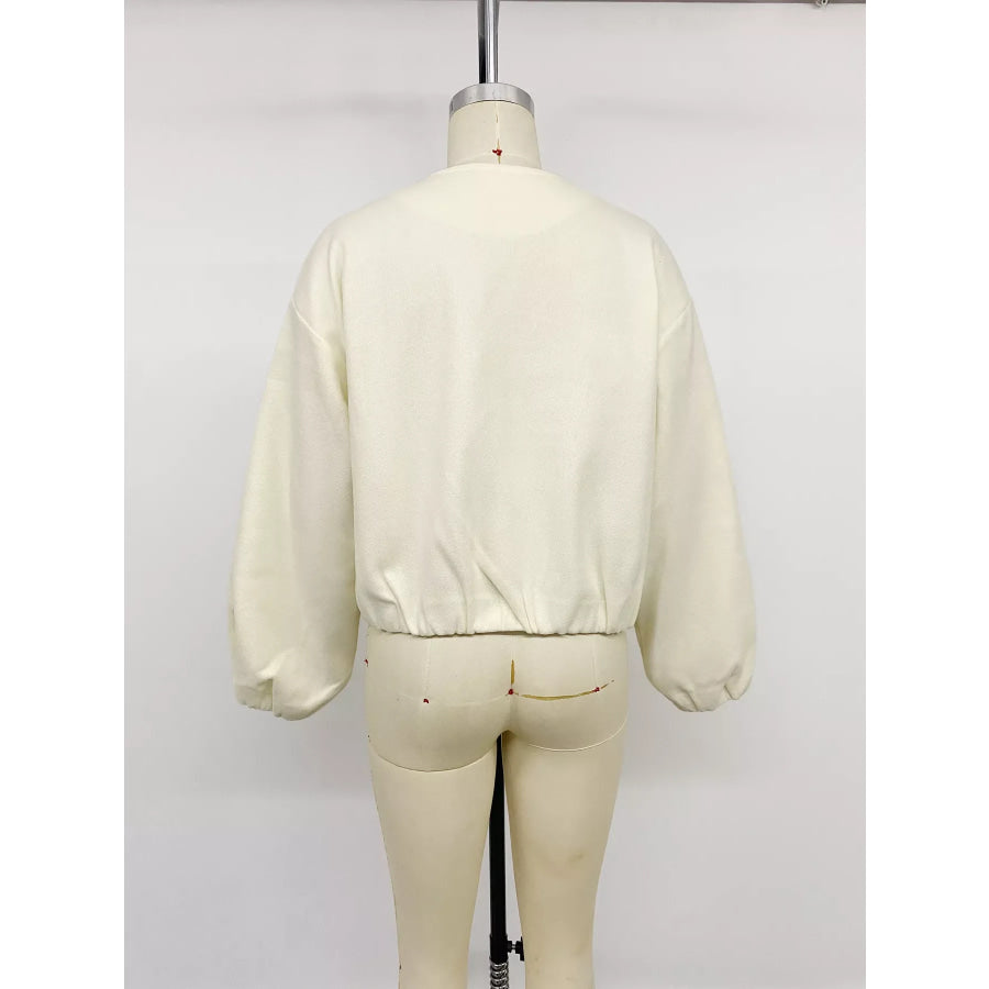 Fleece Bomber Jacket with Zipper Closure Apparel and Accessories