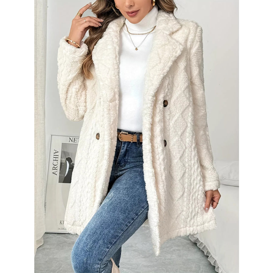 Fleece Double-Breasted Longline Coat Apparel and Accessories